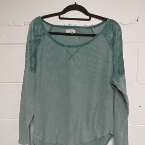 Lucky Brand Teal Long Sleeve Top